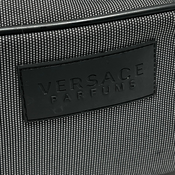 Versace Perfums Men’s Toiletry Zip Up Shave Bag Dark Gray Black Trim - Picture 3 of 10